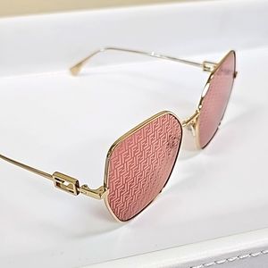 Fendi pink micro logo mirrored Sunglasses